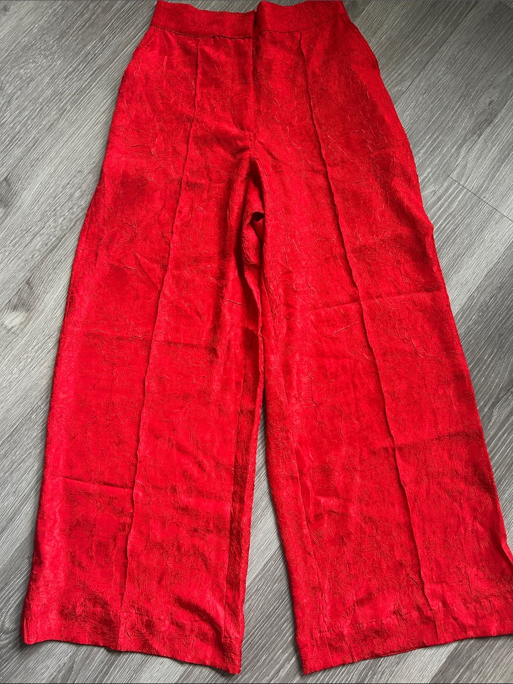 NWT House of Harlow 1960 Red Wide-Leg Jacquard Pants